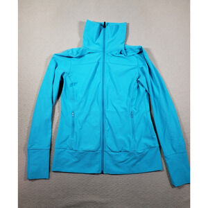Xersion Jacket Womens Small High Neck Blue Long Sleeve Full Zip Pockets Outdoor